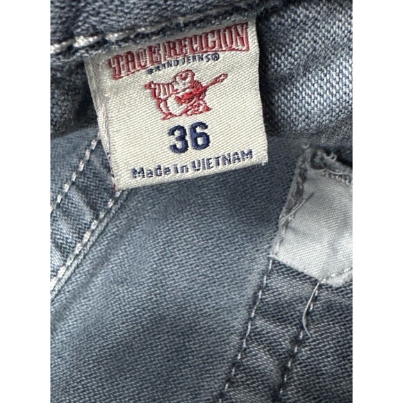 True Religion Men’s Moto Slim Run Stitch Jeans Size 36 Denim Streetwear Edgy - Picture 6 of 11